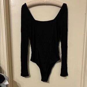 NWT Chic Black Square Neck Bodysuit medium